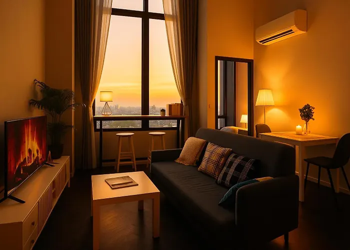Luxury Loft With Stunning 25th Floor View * バンコク都